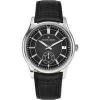 Jacques Lemans Derby mit Lederband Schwarz