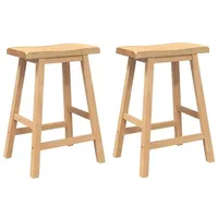 VidaXL Barhocker 2 Stk. Natur Massivholz Gummibaum
