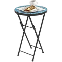 Outsunny Beistelltisch klappbar Gartentisch mit Mosaik-Design, Ø35,5 x 55
