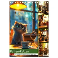 Calvendo Kaffee-Katzen (Wandkalender 2026 DIN A4 hoch), CALVENDO Monatskalender