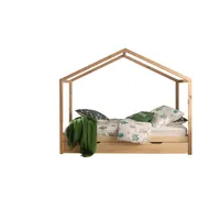58 aufm Kessel Hausbett Kapua 210x97x170 Kinderbett Massivholz Natur