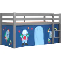 58 aufm Kessel Kinderbett Karolina 210x114x106 Massivholz Grau Textilset