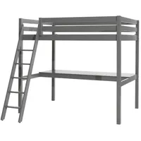 58 aufm Kessel Hochbett Karolina 209x215x190 Kinderbett Massivholz grau