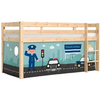 58 aufm Kessel Kinderbett Karolina 210x114x106 Massivholz Natur Textilset