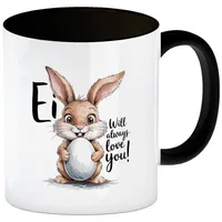 Speecheese Ei will always love you! Kaffeebecher in schwarz