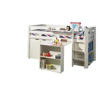 58 aufm Kessel Kinderbett Karolina 210x114x106 Massivholz+MDF Weiß Schrank