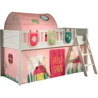 58 aufm Kessel KINDERBETT Karyl 208x114x135 Massivholz Weiß Textilset