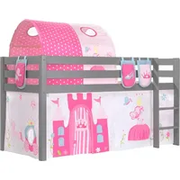 58 aufm Kessel KINDERBETT Karolina 210x114x106 Massivholz Grau Textilset
