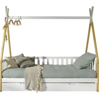 58 aufm Kessel Zeltbett Karyn 6 206x96x185 Kinderbett Massivholz