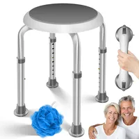 Kesser KESSER® Duschhocker höhenverstellbar 8 Stufen Leichter Badhocker rutschfeste