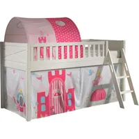 58 aufm Kessel Kinderbett Karyl 208x114x135 Massivholz Weiß Textilset