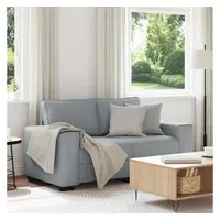 VidaXL Couch Polyester 2-Sitzer Hellgrau