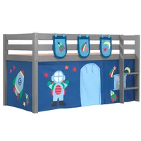 58 aufm Kessel Kinderbett Karolina 210x114x106 Massivholz Grau Textilset