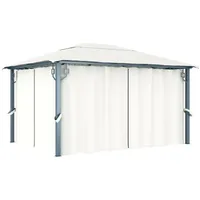 VidaXL Pavillon mit Vorhängen 400 x 300 cm Creme
