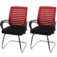 Mendler 2er-Set Konferenzstuhl HWC-K51, Besucherstuhl Freischwinger, 150kg belastbar Stoff/Textil
