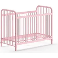 58 aufm Kessel Babybett Kay 131x71x102 Gitterbett Metall Pink