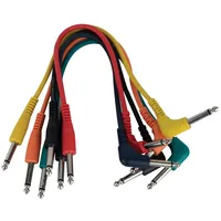 DAP AUDIO Mono Patchkabel 30 cm 6farbSet-gerade & gewinkelt