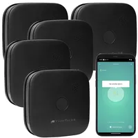 VisorTech 5er-Set kompakte WLAN-Design-Rauchwarnmelder mit weltweiter App, schw.