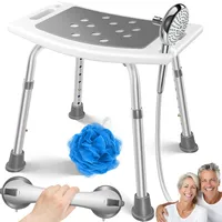 Kesser KESSER® Duschhocker höhenverstellbar Leichter Badhocker rutschfeste Gummifüße Duschstuhl