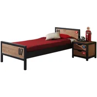 58 aufm Kessel BETT mit Nachtkommode Kameko aus MDF+Massivholz