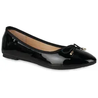 VAN HILL Damen Klassische Ballerinas in Schwarz Lack