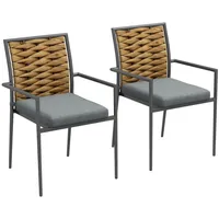 Outsunny Gartenmöbel, Grau, Metall, Kunststoff, Gartenmöbel, Gartenmöbel-Sets