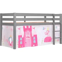 58 aufm Kessel Kinderbett Karolina 210x114x106 Massivholz Grau Textilset