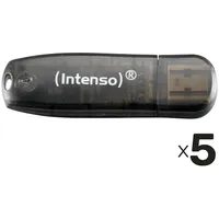 Intenso USB-Stick Rainbow Line 3502470 USB 2.0 16GB schwarz/transparent