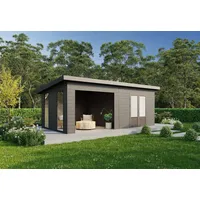 Wolff Finnhaus Seitenwandpaket inkl. 2 Fenster für WPC Gartenhäuser