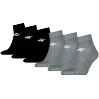 Puma ELEMENTS Quarter Socken 6-Pack Grey/black - 35-38