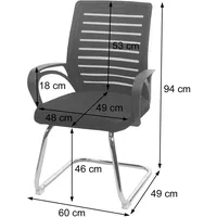 Mendler 2er-Set Konferenzstuhl HWC-K51, Besucherstuhl Freischwinger, 150kg belastbar Stoff/Textil