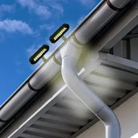 Fachhandel Plus 2 Stück Dachrinnenleuchten Solar mit 8 LED