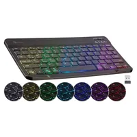 GeneralKeys Kompakte Multi-Device-Akku-Funktastatur Bluetooth, LED 7 Color ,QWERTZ