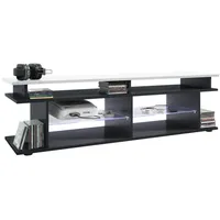 Vladon Lowboard, Weiß Hochglanz, Holzwerkstoff, 138.5x39x37.5 cm, Wohnzimmer, Wohnwände,