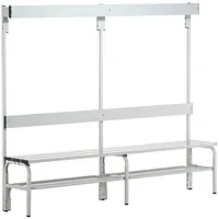 Sypro Umkleidebank für Nassräume mit Rückenlehne, 2,00 m, Lichtgrau