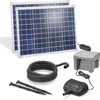 Esotec Solar Bachlaufpumpenset 100/1900 mit Filterpumpe, 24Ah LiFePo4 Akku,