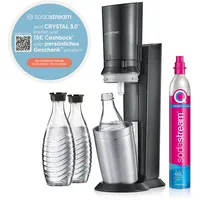 Sodastream Crystal 3.0 Titan Wassersprudler mit QC CO2-Zylinder und