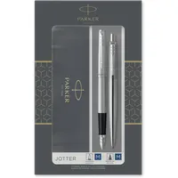 Parker Jotter Duo-Geschenkset mit Kugelschreiber und Füller | Edelstahl
