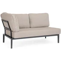 BIZZOTTO Gartenmodulsofa Gerald aus Aluminium Eck-Element, Anthrazit