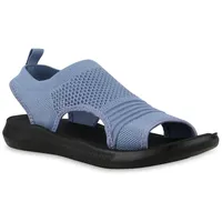 Stiefelparadies Damen Komfort Sandalen in Blau