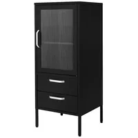 ML-Design Vitrinenschrank 42x102x40 cm, Schwarz, Metallschrank aus Stahl,