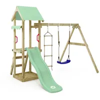 Wickey Spielturm Klettergerüst TinyCabin mit Schaukel & Rutsche, Kletterturm