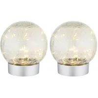 GLOBO Tischlampe LED Tischleuchte Wohnzimmerlampe Bruchglas Schlafzimmerleuchte Nachttischlampe Dekolampe,