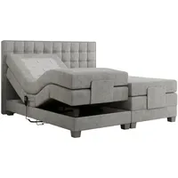 MKS Boxspringbett 200 x 200 cm H3 Hellgrau