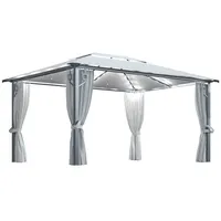 VidaXL Pavillon mit Vorhängen & LED-Lichterkette 4 x 3