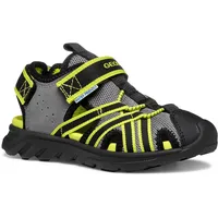 GEOX J AIRADYUM BO SANDAL Grey/Lime, 28 EU