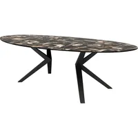 DeLife Esstisch Edge Oval 280x130 Keramik Iris FMG Agatablack