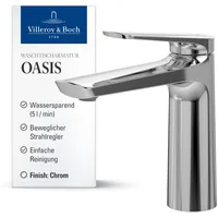 Villeroy & Boch Oasis Waschtischarmatur ohne Zugstange, Chrom