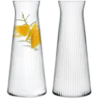 Konzept 2 Stk. Wasserkaraffe aus robustem, geriffeltem Glas –