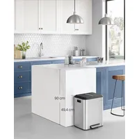 Songmics Mülleimer 2x15 l Silberfarben